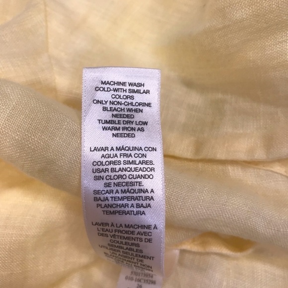 Chico’s yellow linen button down tunic Sz medium - Picture 10 of 12